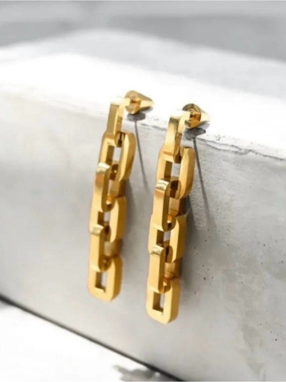 NWT Eddie Borgo 12k Gold Chain-Link Drop Earrings - Women's Fashion Jewelry - Picture 3 of 5